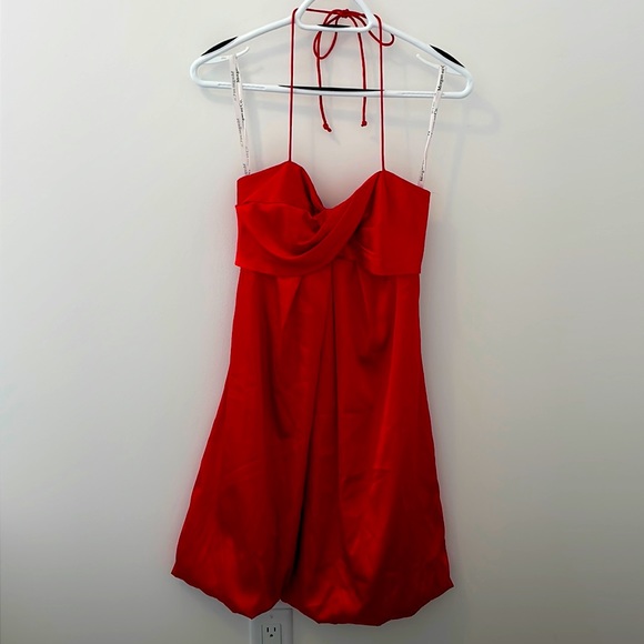 Morgan and Co red silk dress - Picture 1 of 3